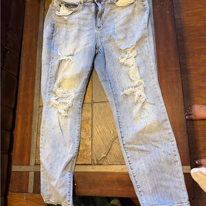 Judy Blue Colorful Paint Splatter Distressed Boyfriend Jeans 18W